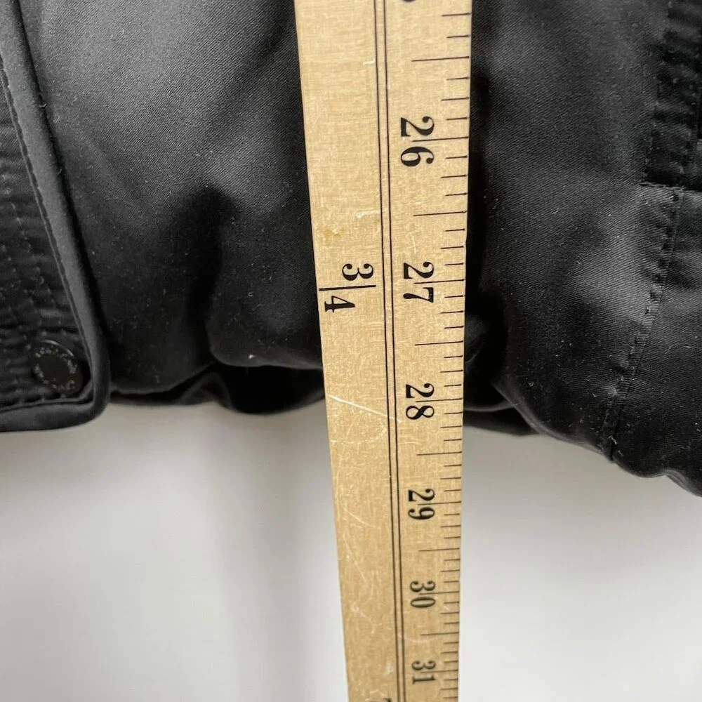 Calvin Klein Down Jacket Womens XL Black Faux Fur‎ Hood